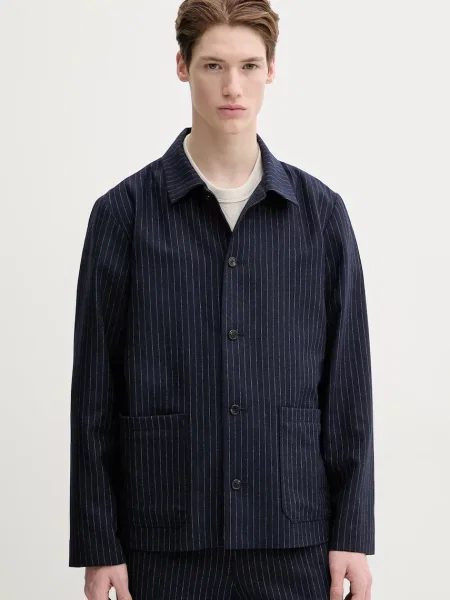 A.P.C. geaca de lana veste kerlouan doublee marin de tranzitie albastru