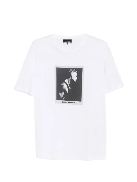 Tricou Emporio Armani cu imagine alb
