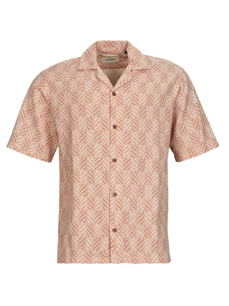 Srajca Jack & Jones s potiskom s kratkimi rokavi oranžna