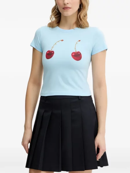 Tricou Never Fully Dressed cu imagine albastru
