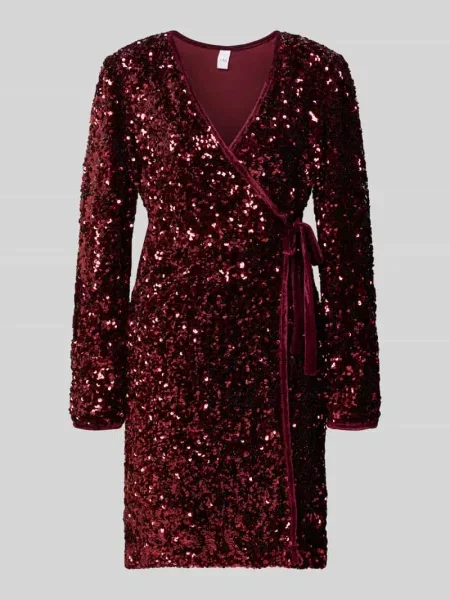 Sukienka koktajlowa z cekinami model ‘ELLE’ Y.a.s bordowa