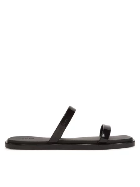 Klapki Calvin Klein Double Bar Slide Jelly black czarne