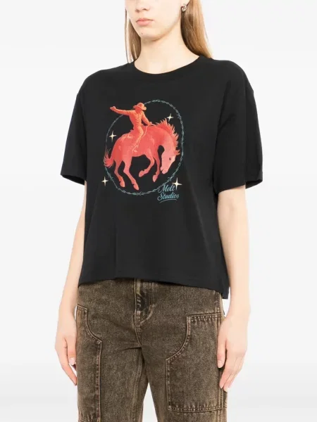 Scurt tricou Melt cu imagine negru