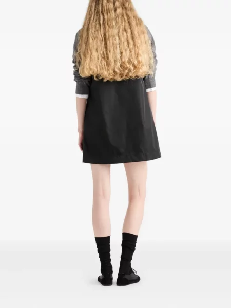 Rochie mini Prada plisată de costum de jumătate de fermoar negru