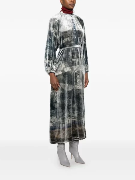 Rochie midi Pierre-louis Mascia cu imagine albastru