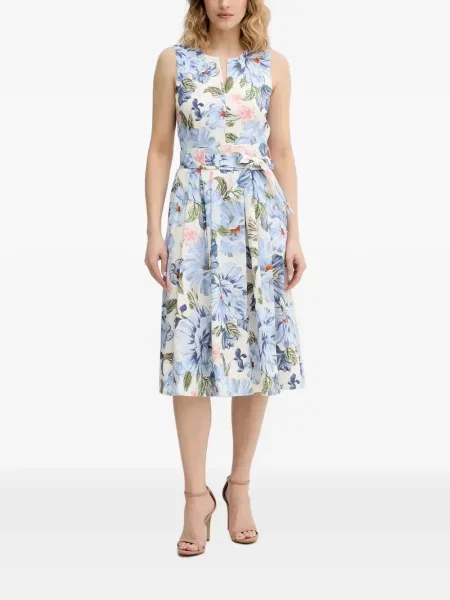 Rochie midi Oui cu model floral cu imagine albastru