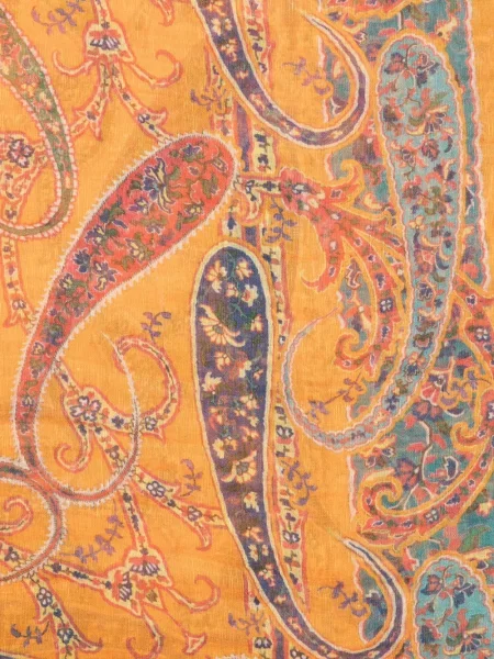 Fular Etro cu imagine cu model paisley portocaliu