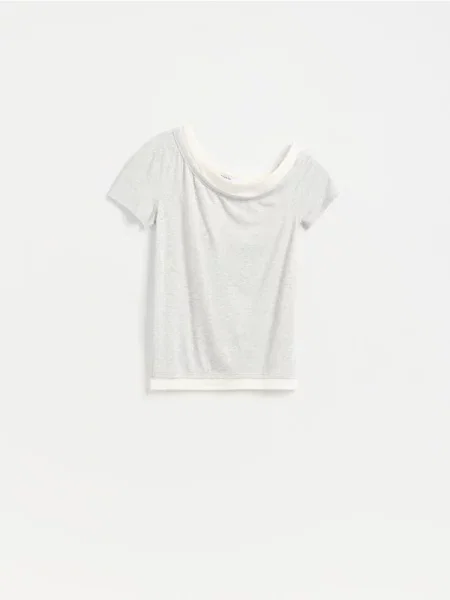 Reserved Tricou cu adaos de deschis gri