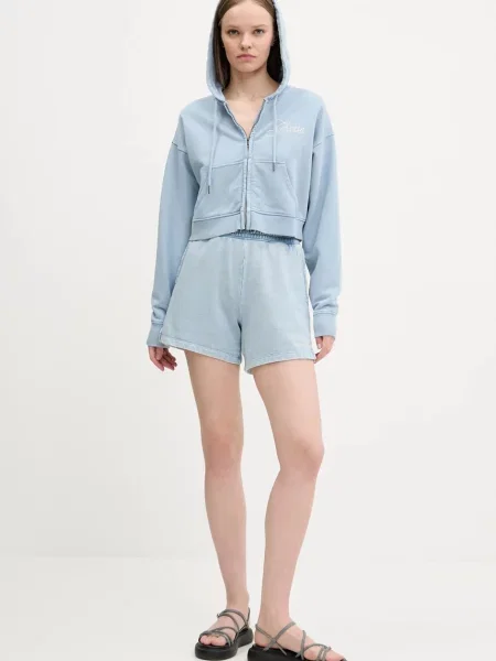 Кофта Guess Originals з капюшоном однотонна
