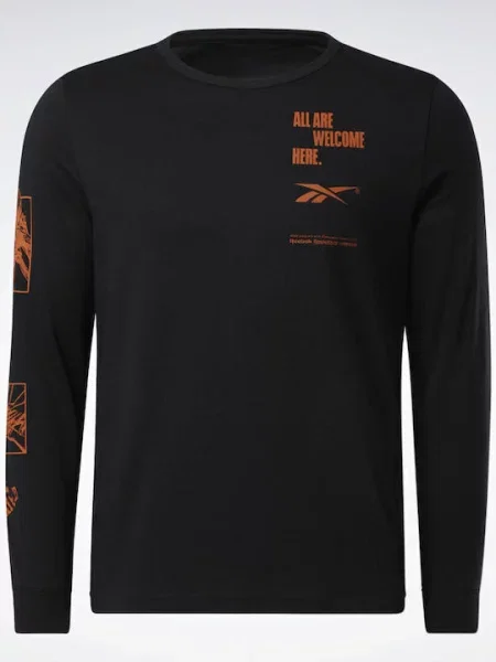 Majica z dolgimi rokavi Reebok z dolgimi rokavi črna