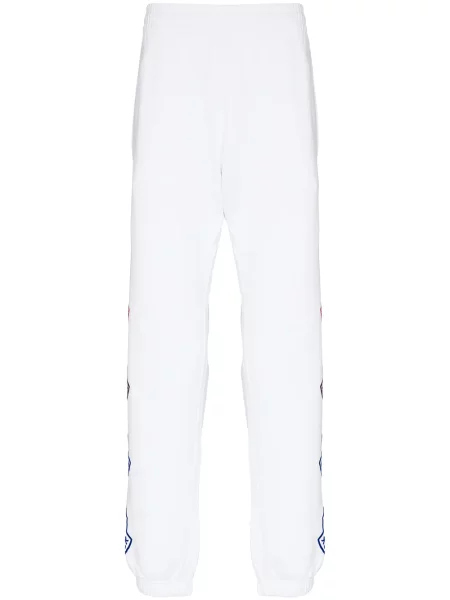 Pantaloni Moncler cu imagine alergare alb