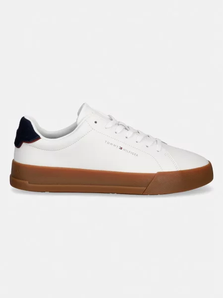 Sneakerși Tommy Hilfiger din piele alb