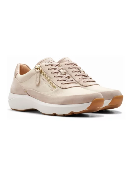 Sneakersy Clarks skórzane beżowe