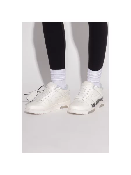 Sneakersy Off-white skórzane biznesowe białe