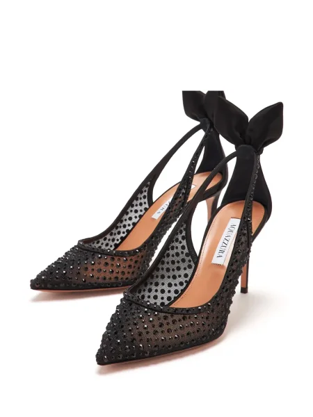 Pantofi cu toc Aquazzura de cristal negru