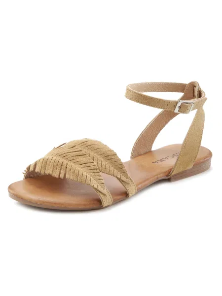 LASCANA Sandali s paščki bež
