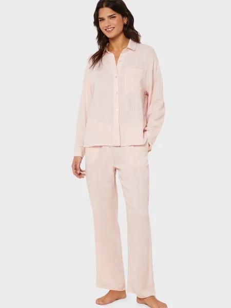 Льняная пижама Etam розовая