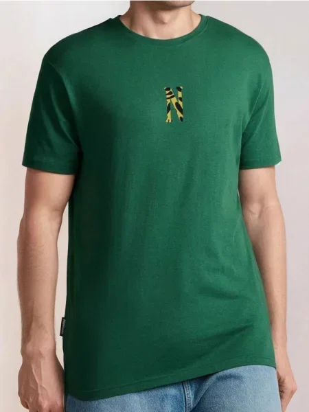 Sinsay Tričko s potiskem na zádech zelená