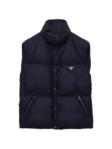 Vestă din puf Prada de lână albastru