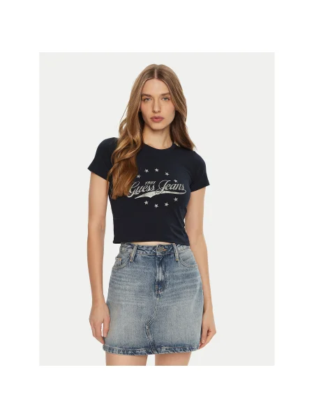Guess Jeans Póló Sötétkék Regular Fit