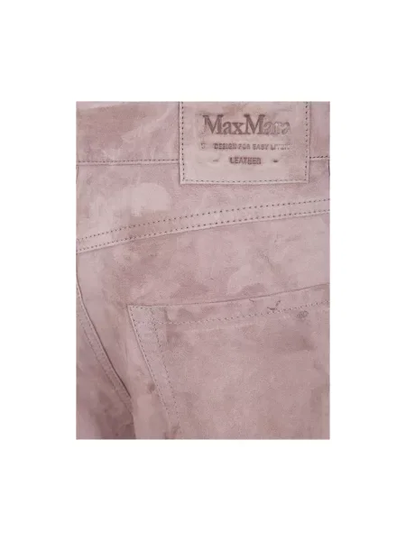 Spodnie Max Mara zamszowe brązowe