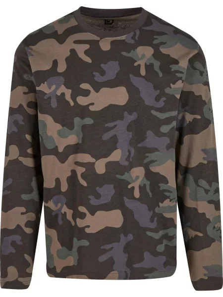 Brandit Tričko světle hnědá / tmavě / khaki / tmavě zelená šedá