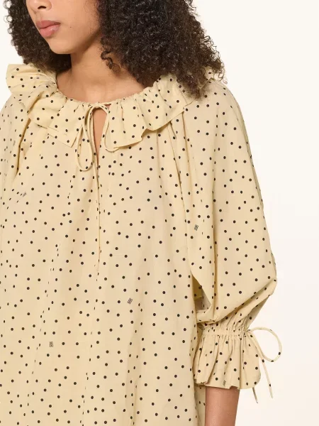 By Malene Birger Bluzka Dicte Z Falbanami beige czarna