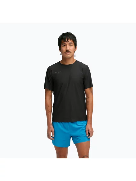 Tricou de alergare pentru bărbați HOKA Airolite black negru