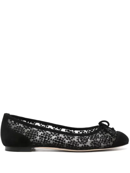 Balerini Manolo Blahnik fără toc negru