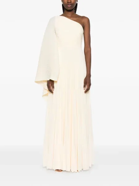 Rochie maxi Solace London cu un umăr gol galben