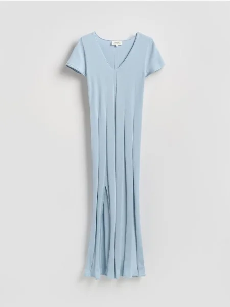 Reserved Rochie din amestec de lyocell albastru-pal albastru