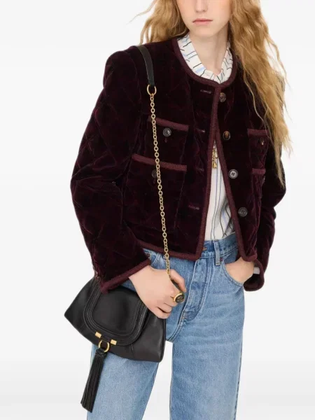 Fular Chloé din piele negru