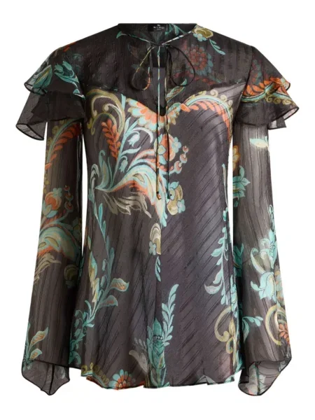 Bluză Etro cu model floral cu imagine negru