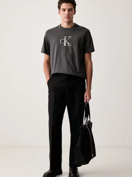 Calvin Klein Jeans Tričko tmavosivá / čierna / biela sivá