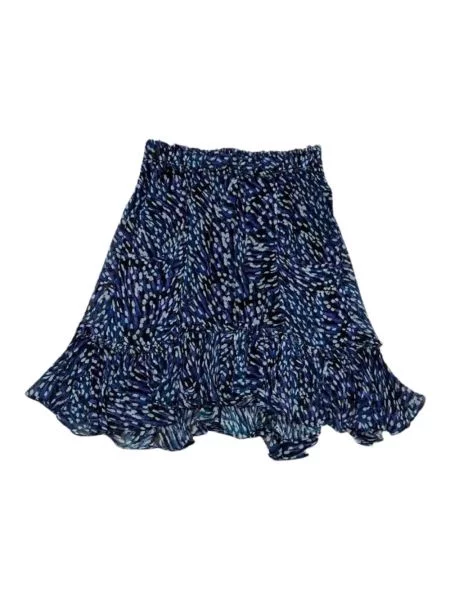 Mała spódnica mini Isabel Marant Etoile z nadrukiem asymetryczna niebieska
