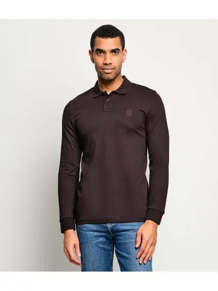 Tricou cu mânecă lungă Boss Orange portocaliu