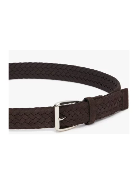 Pasek Brooks Brothers zamszowy brązowy