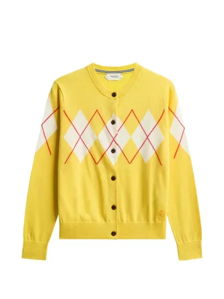 Cardigan Pringle Of Scotland cu model argyle galben