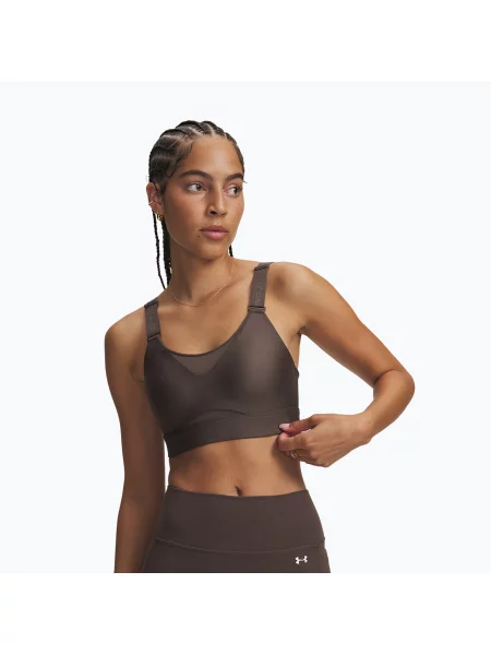 Biustonosz treningowy Under Armour Infinity High peppercorn/peppercorn brązowy