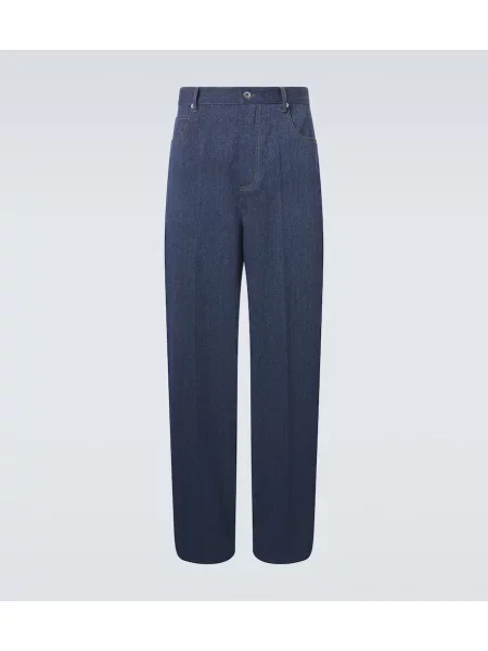 Pantaloni Bottega Veneta de lână albastru