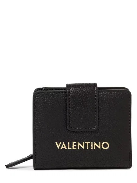 Lniany portfel Valentino czarny