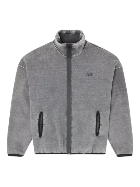 Pulover Diesel din fleece gri