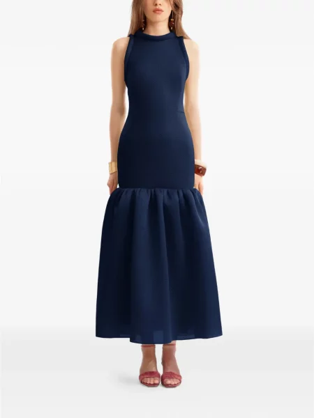 Sukienka midi Gemy Maalouf bez rękawów niebieska