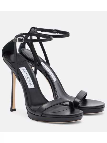 Sandale Jimmy Choo din piele cu platformă negru