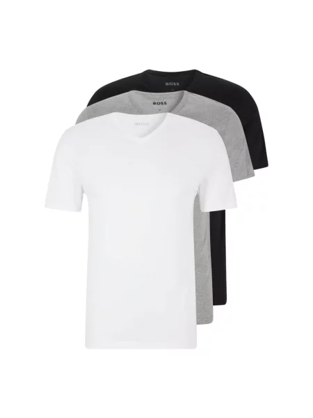 T-shirt z dekoltem w serek w zestawie 3 szt. model ‘Classic’ Hugo Boss
