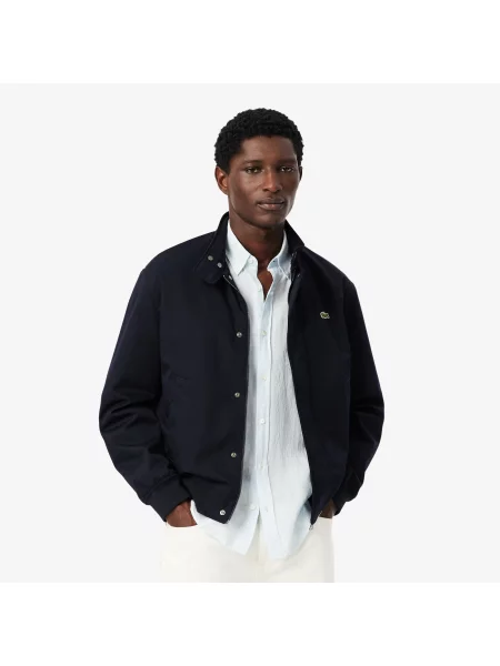Lacoste Wodoodporna Kurtka Harrington Z Diagonalu niebieski