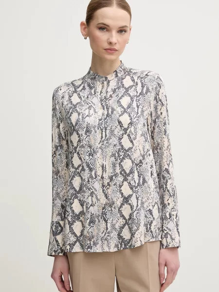 OUI camasa femei cu guler stand-up regular bej