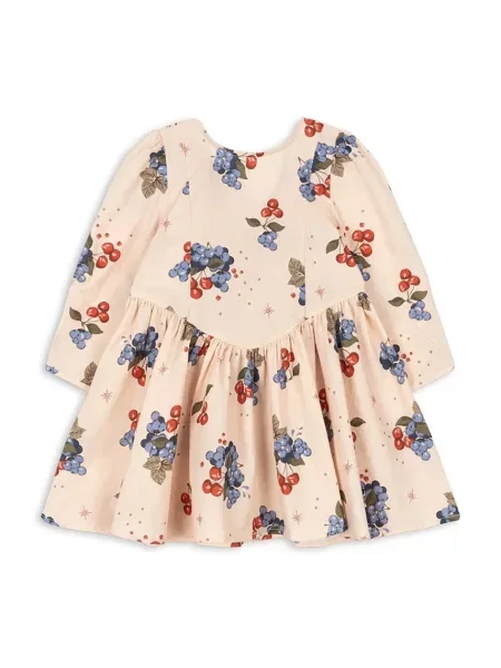 Konges Sløjd rozšířené šaty AVI LS BOW DRESS GOTS béžové