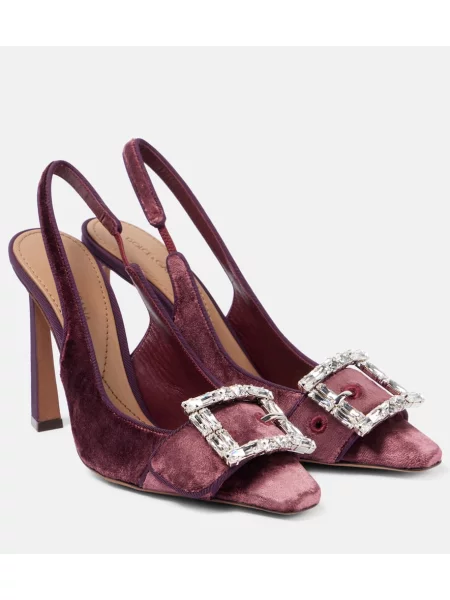 Salonarji Dolce&gabbana iz rebrastega žameta z odprtimi petami bordo