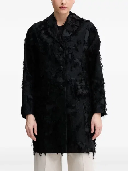 Palton Sisley din jacard negru